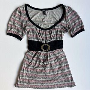 Y2K FANG Grey Babydoll Top